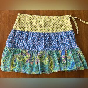 Ralph Lauren Yellow and Blue Floral Mini Skirt